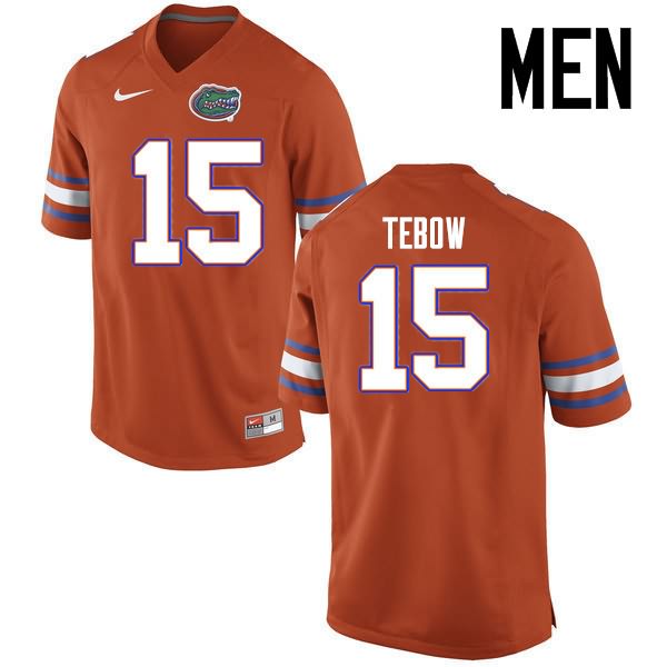 NCAA Florida Gators Tim Tebow Men's #15 Nike Orange Stitched Authentic College Football Jersey JEC5864NX